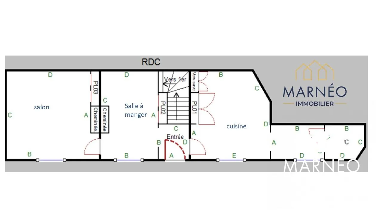 Maison de ville avec garage à Châlons-en-Champagne – Potentiel d'investissement 