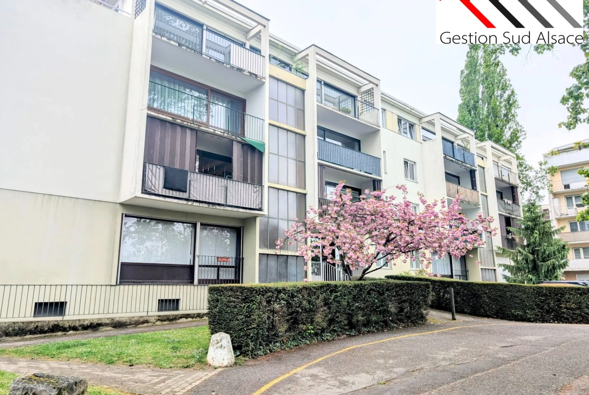 Charmant studio rénové de 24 m² à Rixheim avec vue verdoyante 