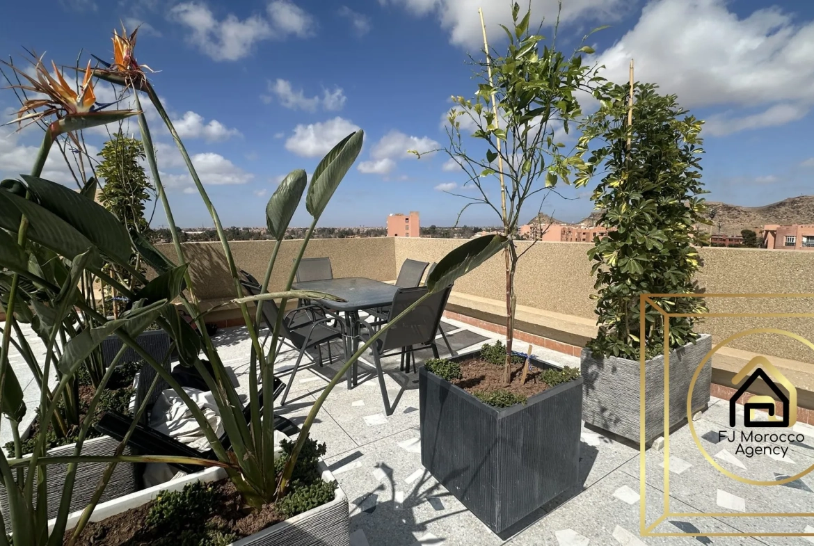 Vente appartement T2 meublé avec piscine et parking à Marrakech 