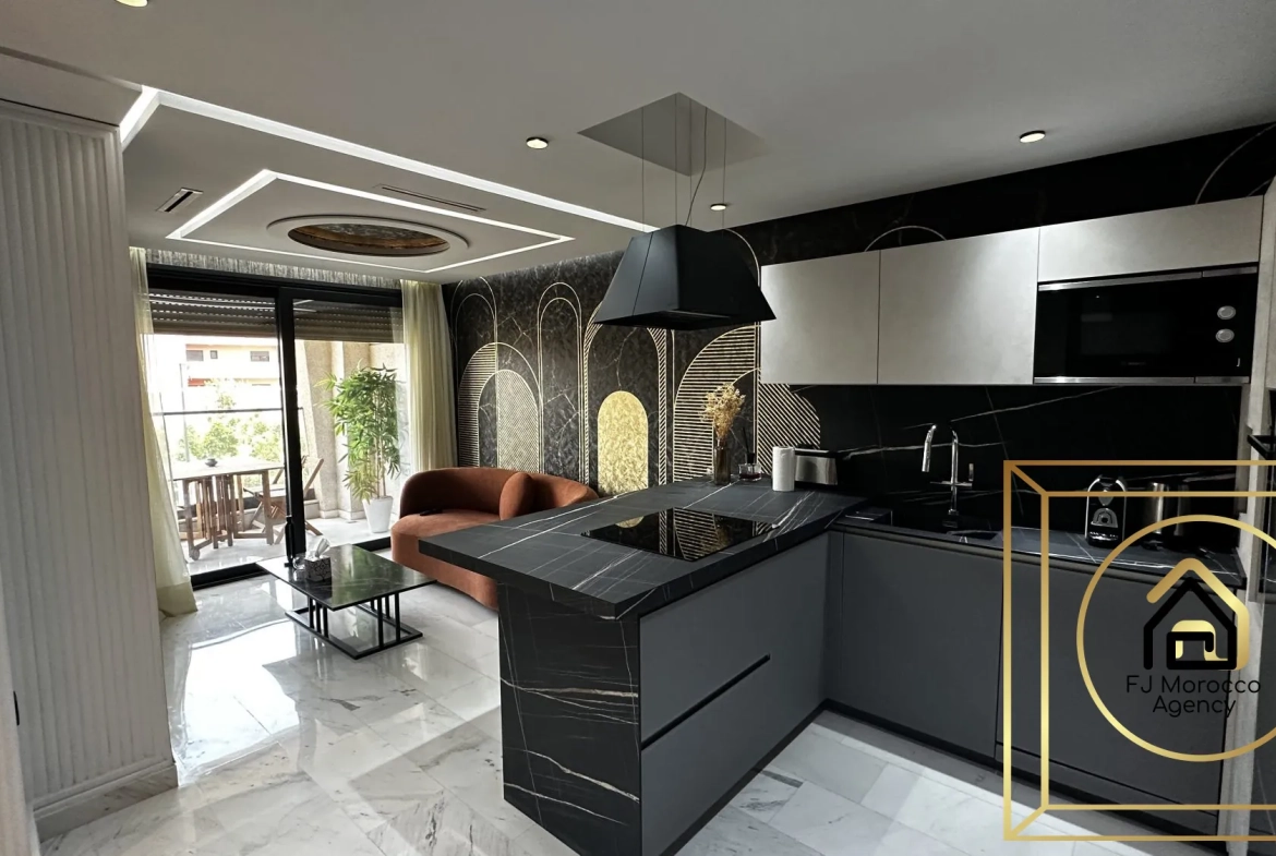 Vente appartement T2 meublé avec piscine et parking à Marrakech 