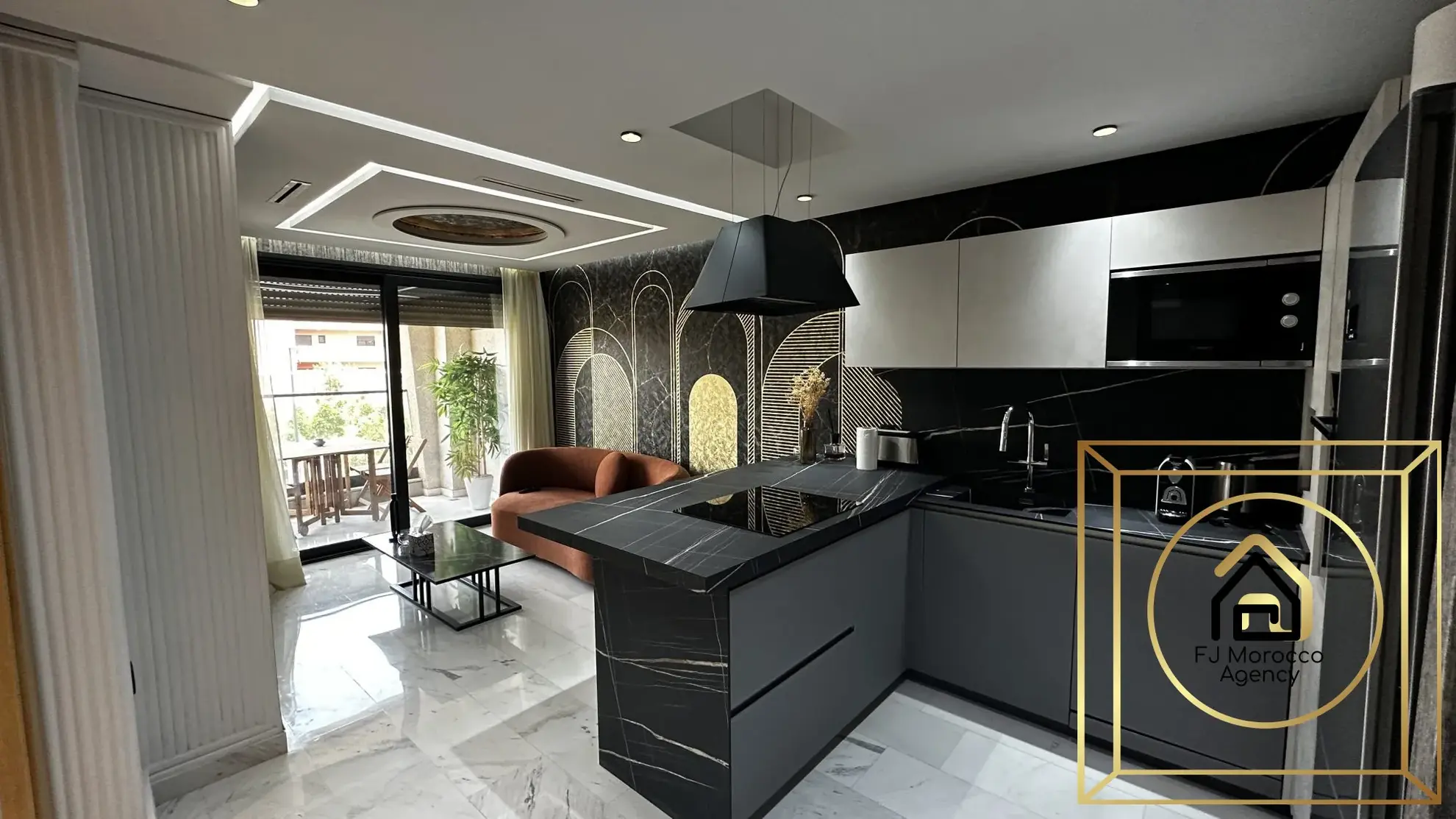 Vente appartement T2 meublé avec piscine et parking à Marrakech 