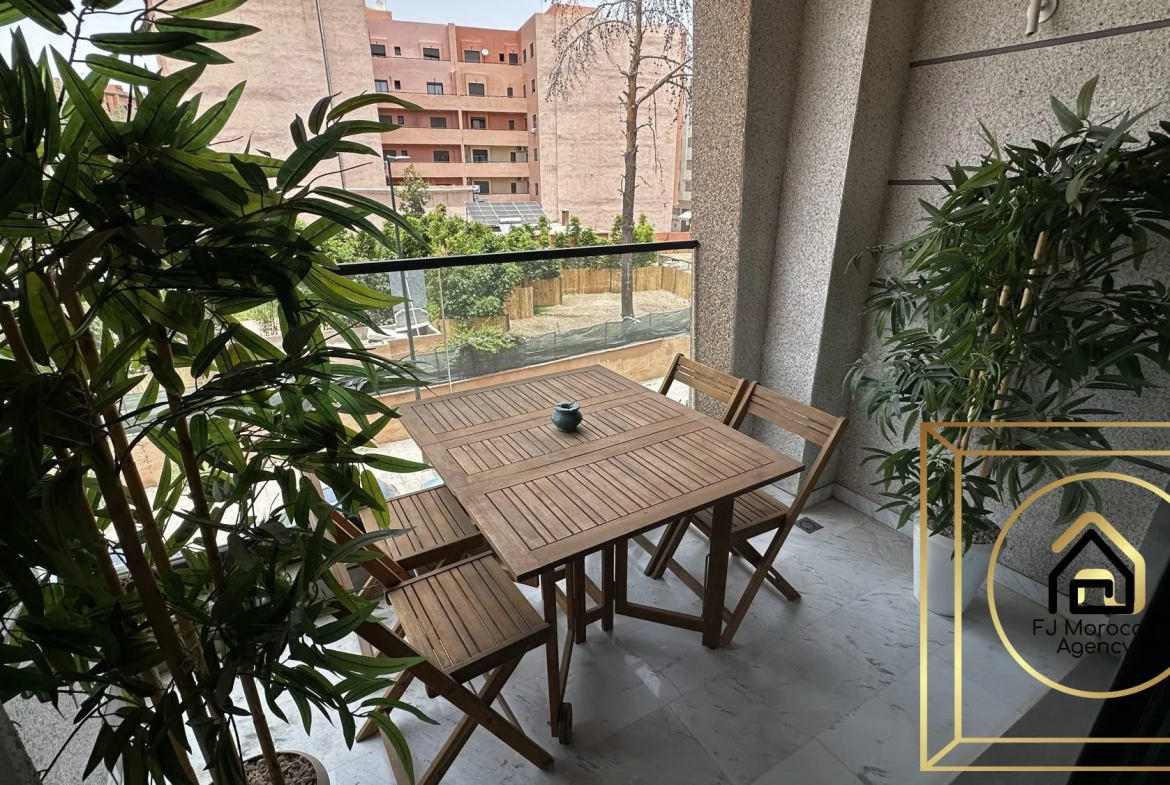 Vente appartement T2 meublé avec piscine et parking à Marrakech 
