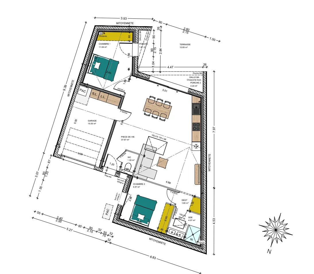 Maison neuve de plain-pied à Challans avec garage et 2 chambres 