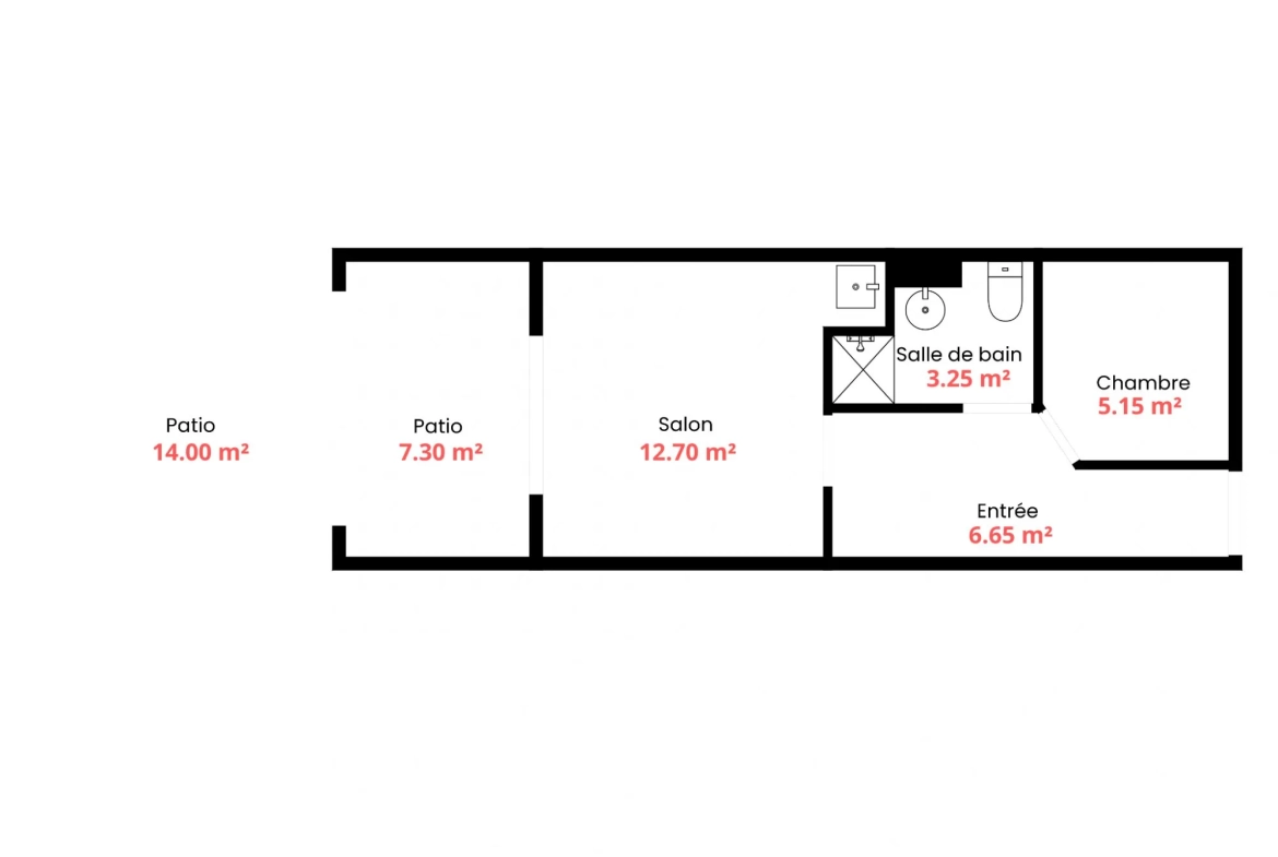 Appartement 2 pièces avec vue mer en rez-de-jardin à La Seyne-sur-Mer 