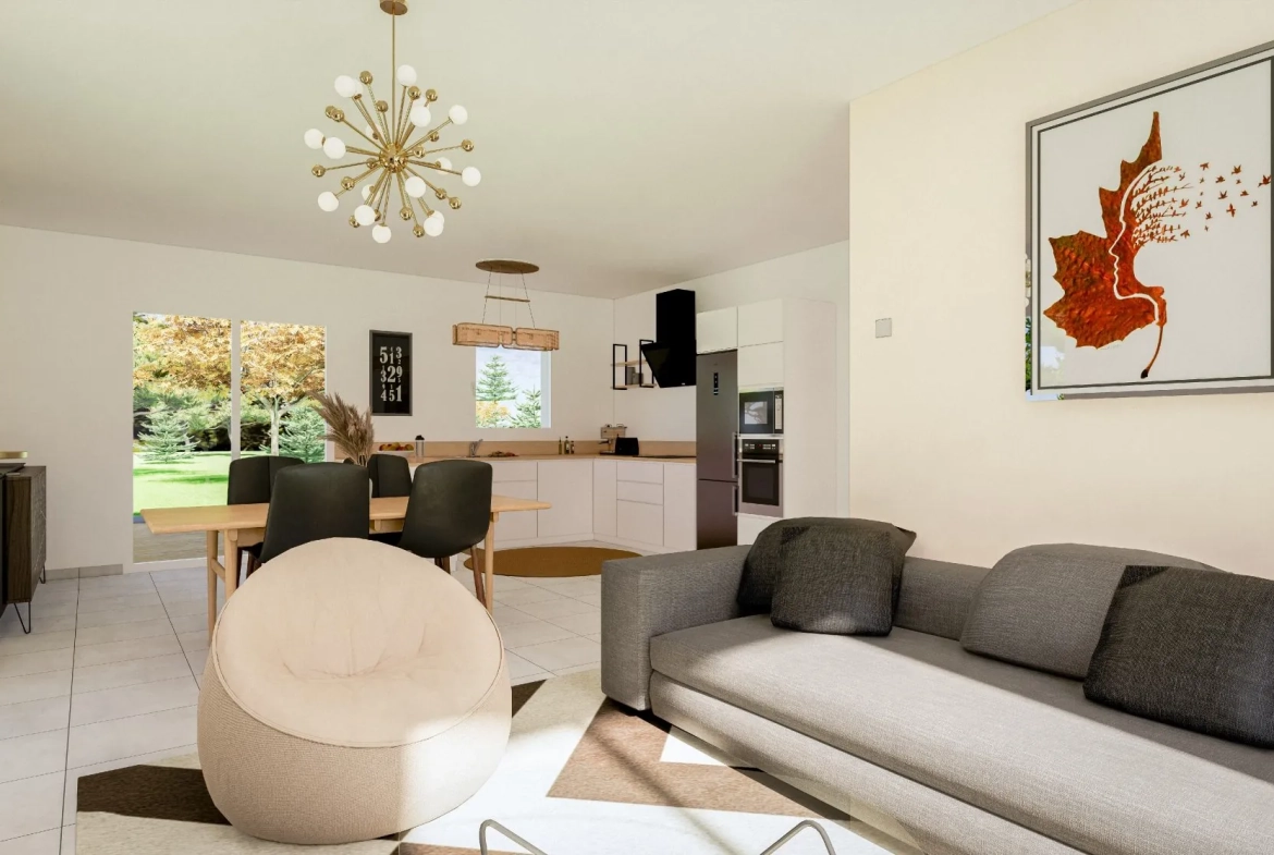 Maison neuve sur mesure à Rebeuville – Modèle EUCALYPTUS, plain-pied, 3 chambres 