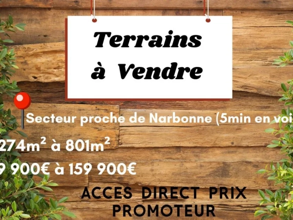 Terrains constructibles à vendre à Marcorignan près de Narbonne - Opportunités à saisir