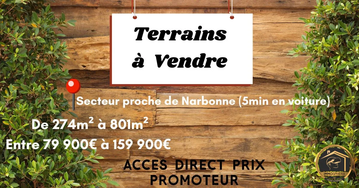Terrains constructibles à vendre à Marcorignan près de Narbonne - Opportunités à saisir 