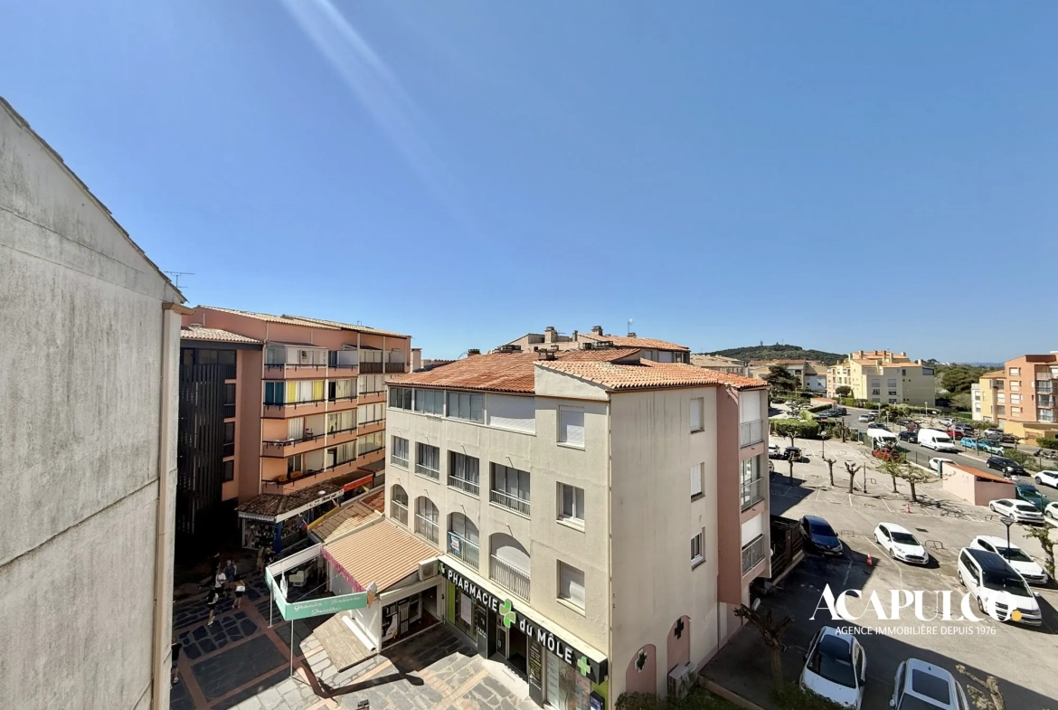 Studio à Cap d'Agde à 350m de la plage, dernier étage, rénové 