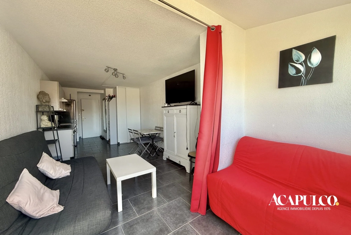 Studio à Cap d'Agde à 350m de la plage, dernier étage, rénové 