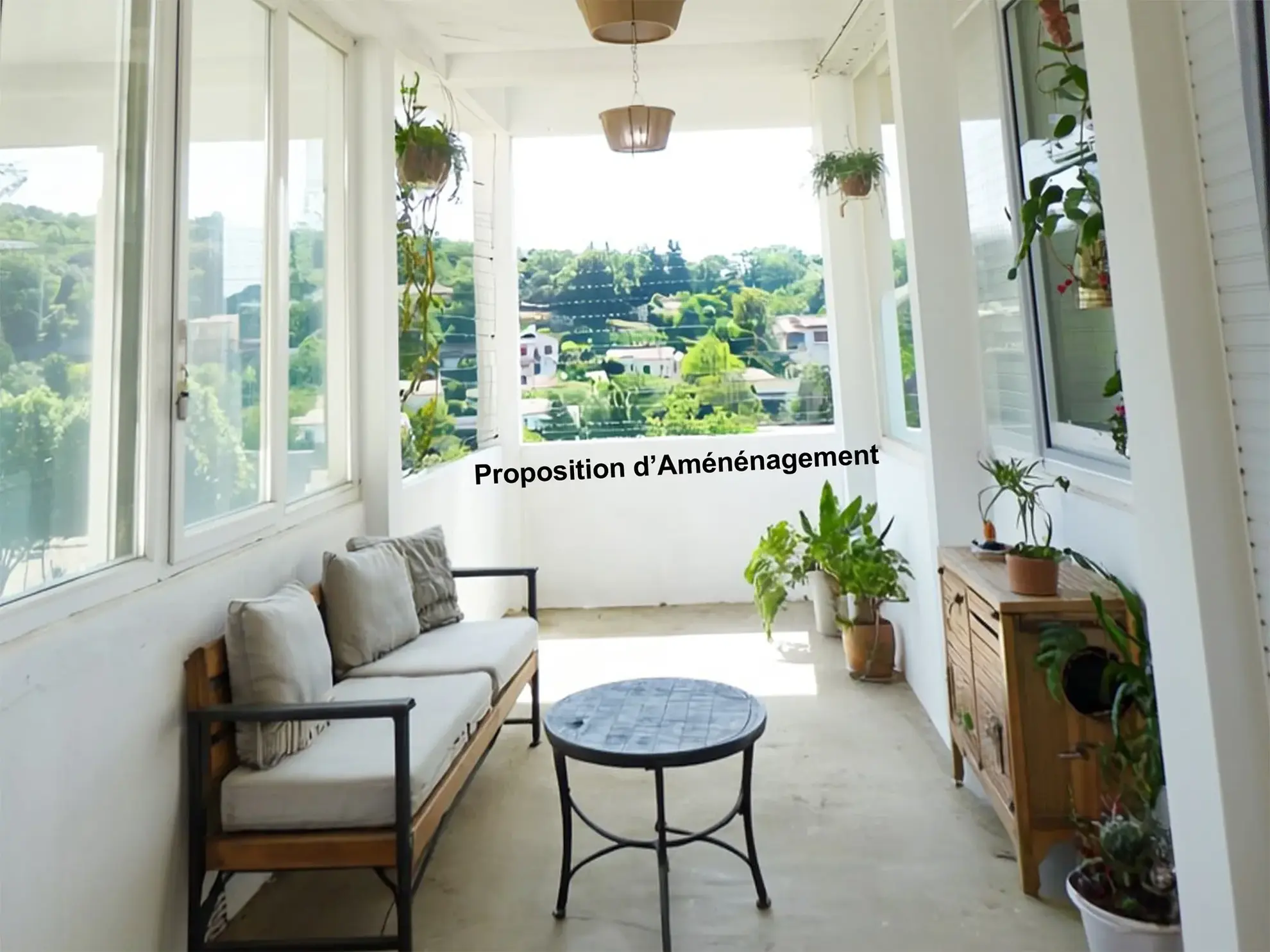 Appartement lumineux de 94 m2 à Lamalou-les-Bains avec véranda et vue dégagée 