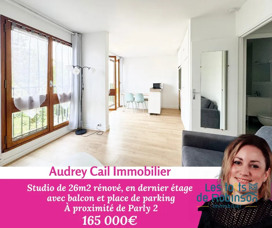 Charmant studio avec balcon, piscine et parking au Chesnay 