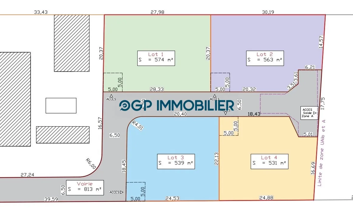 À vendre : Terrain de 539 m² à Saint Caprais, proche Toulouse 