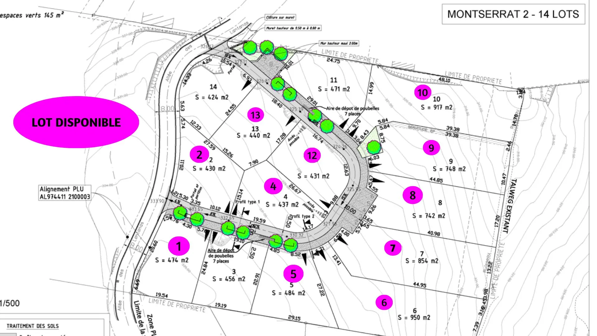 Terrain constructible viabilisé de 473 m² à La Montagne Saint Denis 