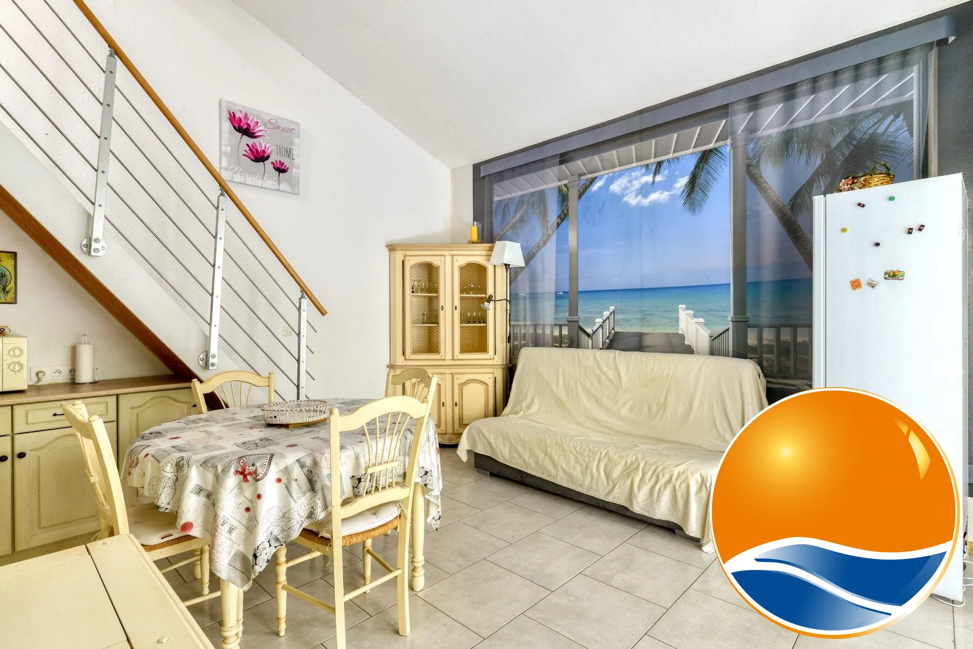 Pavillon T2 avec mezzanine, piscine et jardin à Saint-Pierre-la-Mer 