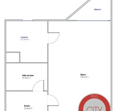 Studio de 29,87 m² à Cergy Le Haut, vendu loué, proche gare et commerces
