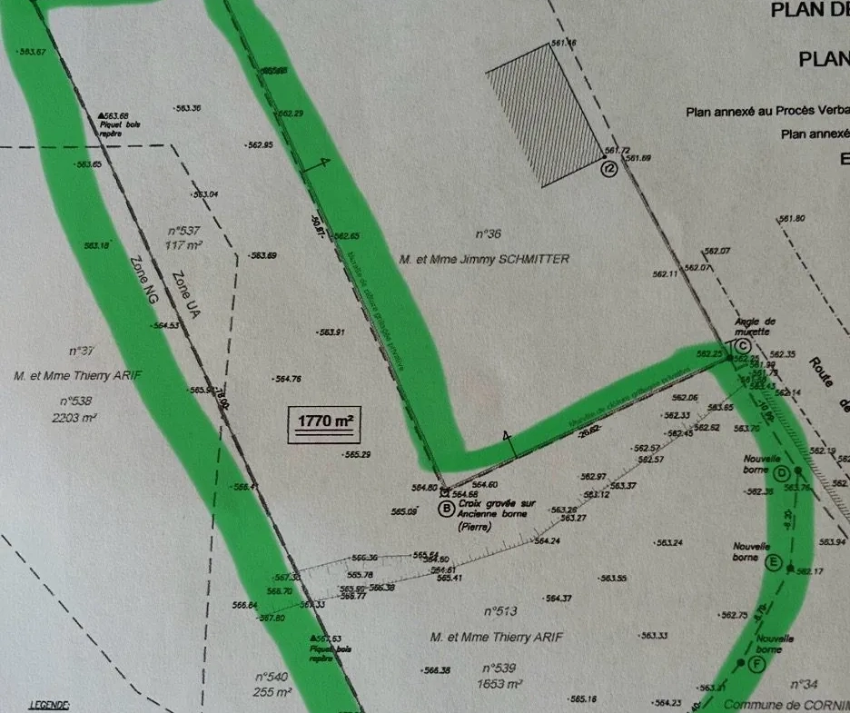 Terrain constructible et viabilisé de 1770 m² à Cornimont, idéal pour construire en 2025 