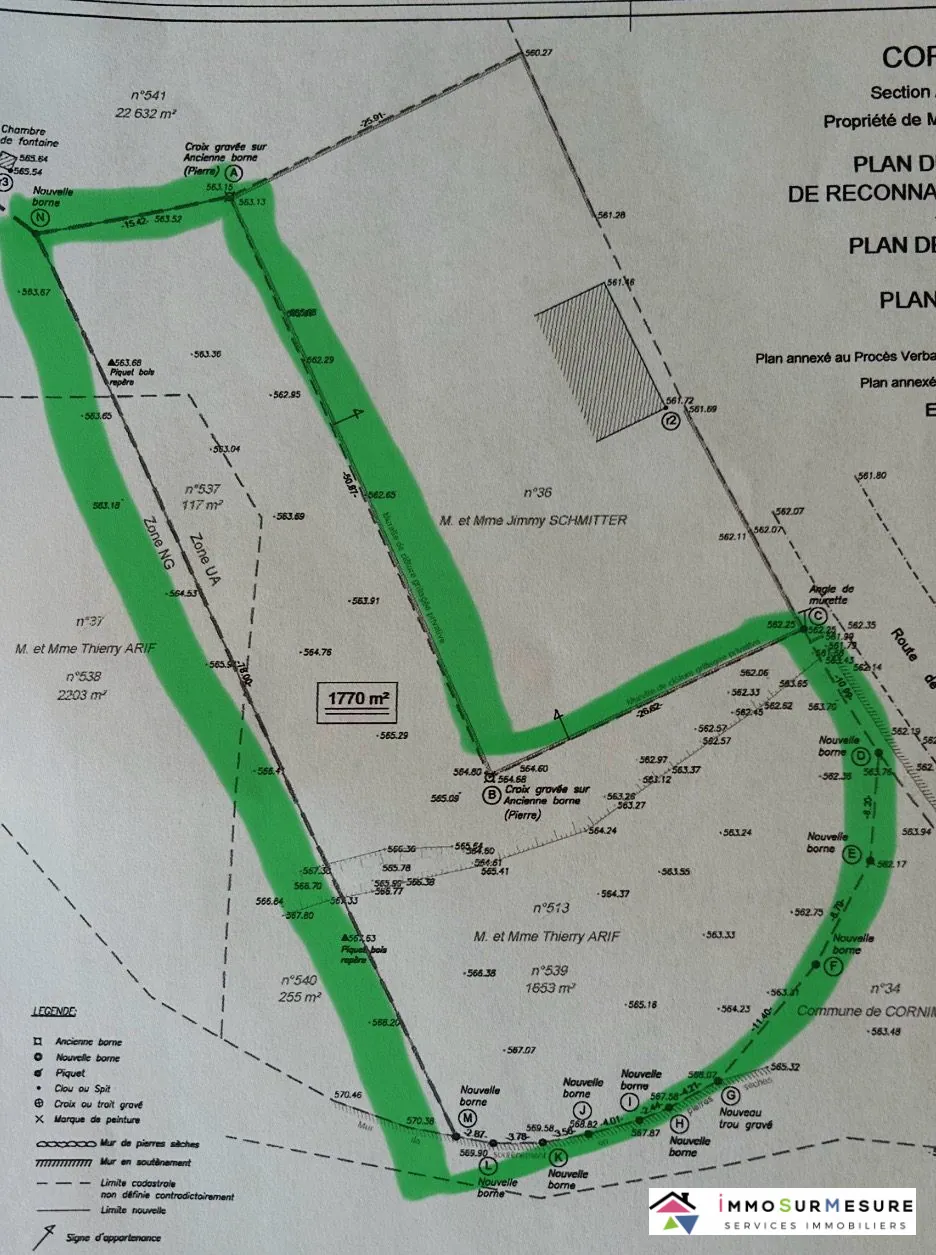 Terrain constructible et viabilisé de 1770 m² à Cornimont, idéal pour construire en 2025 