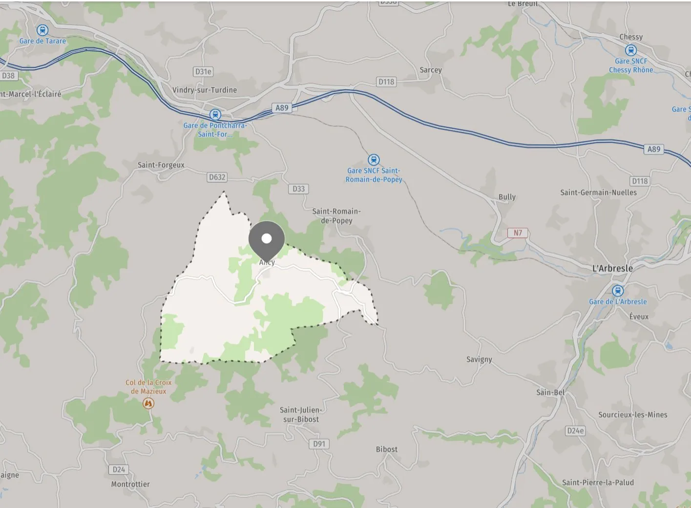 Terrain constructible de 1224 m² à Ancy avec exposition sud 