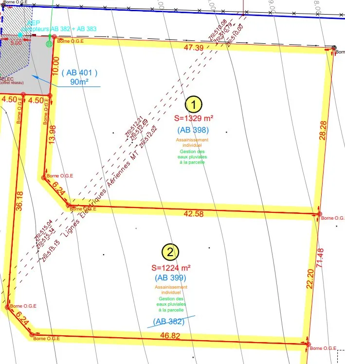 Terrain constructible de 1224 m² à Ancy avec exposition sud 