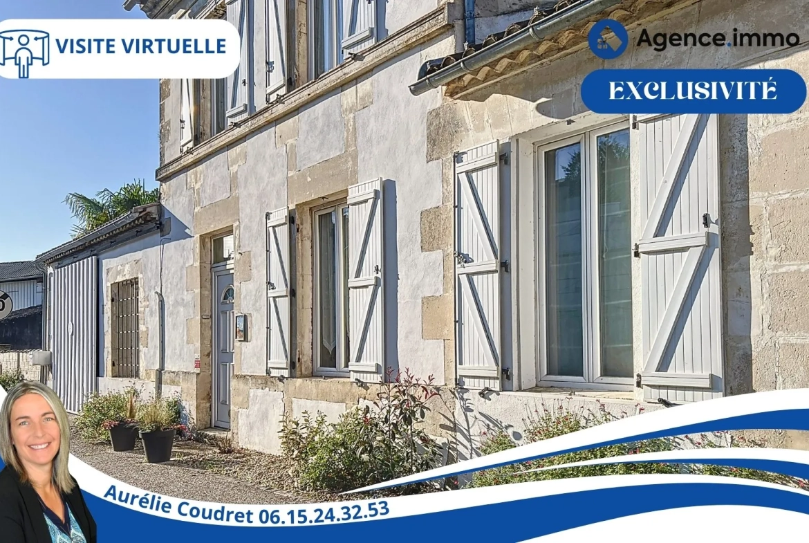 Maison en pierre apparente de 104 m² à Boisredon, jardin et garage 
