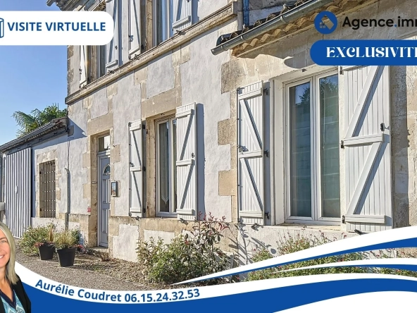 Maison en pierre apparente de 104 m² à Boisredon, jardin et garage