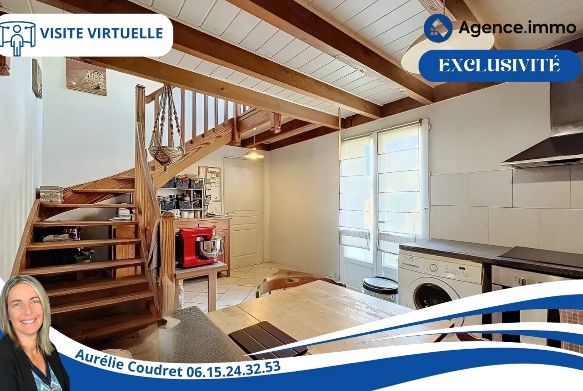 Maison en pierre apparente de 104 m² à Boisredon, jardin et garage 
