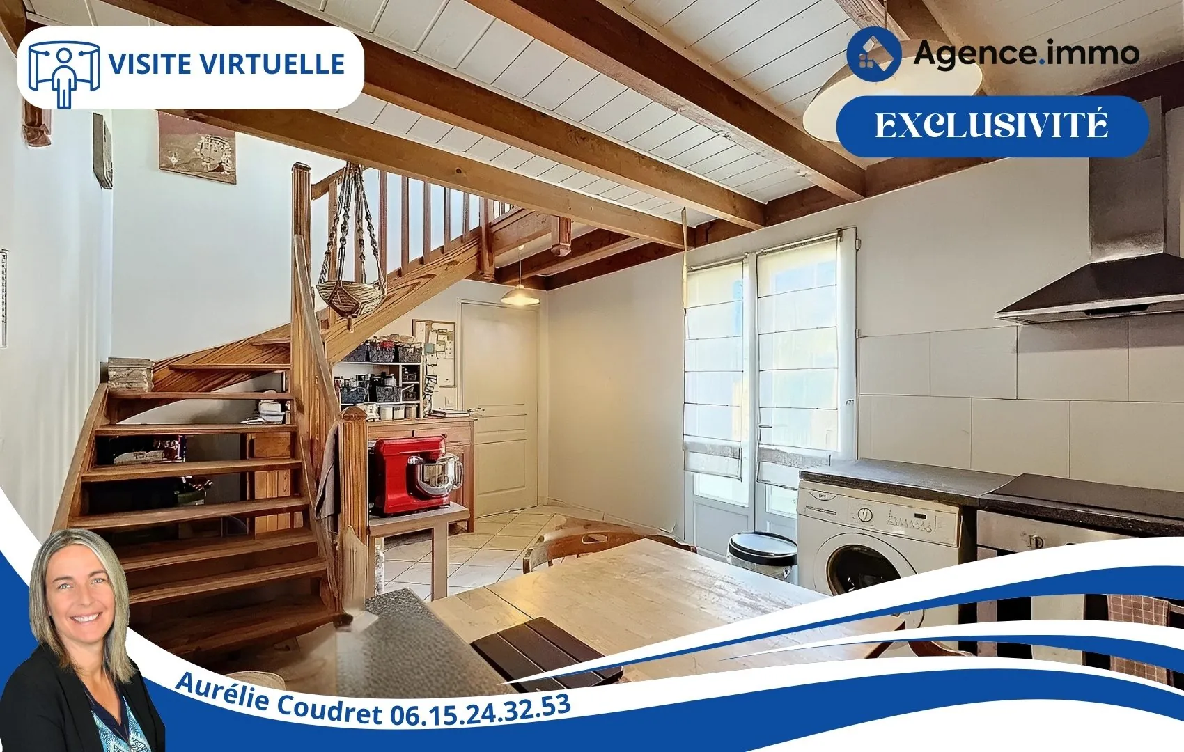 Maison en pierre apparente de 104 m² à Boisredon, jardin et garage 
