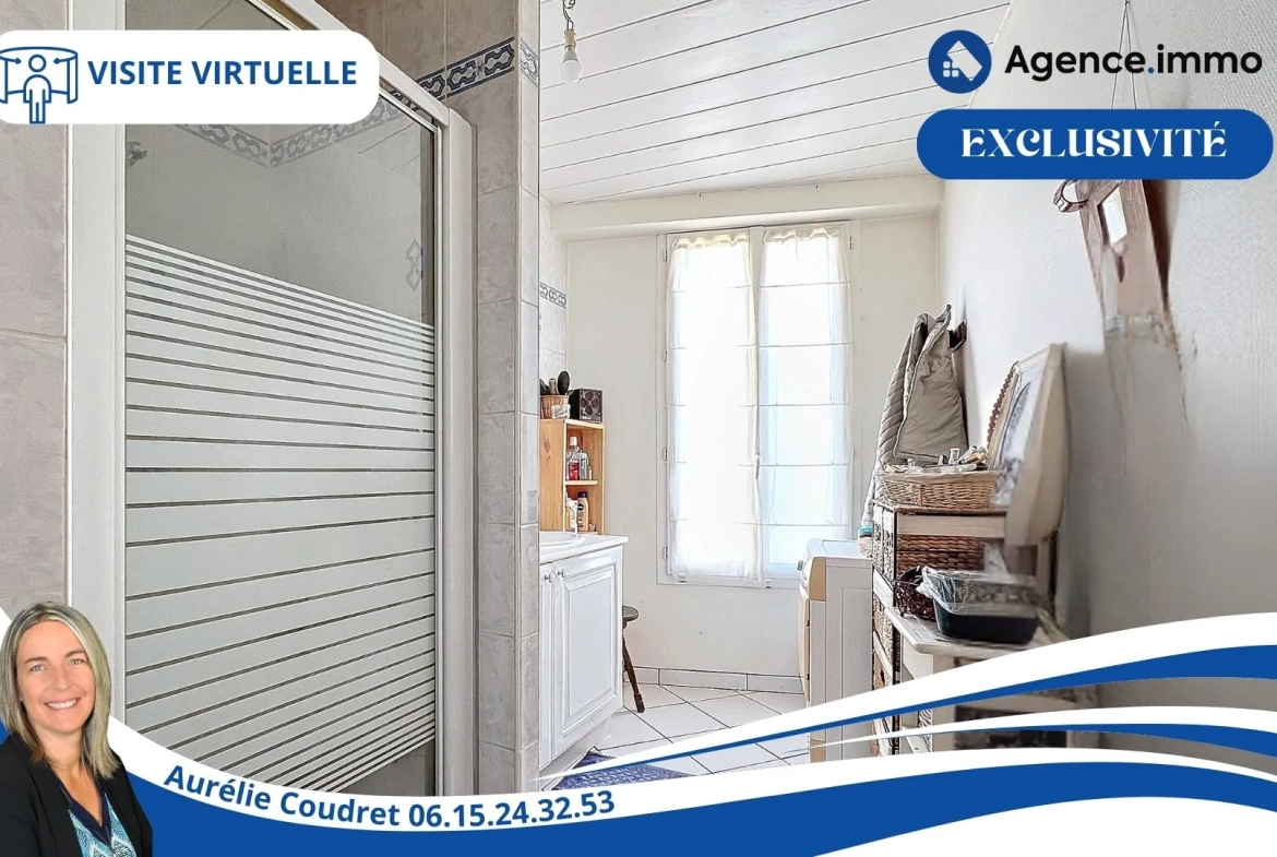 Maison en pierre apparente de 104 m² à Boisredon, jardin et garage 