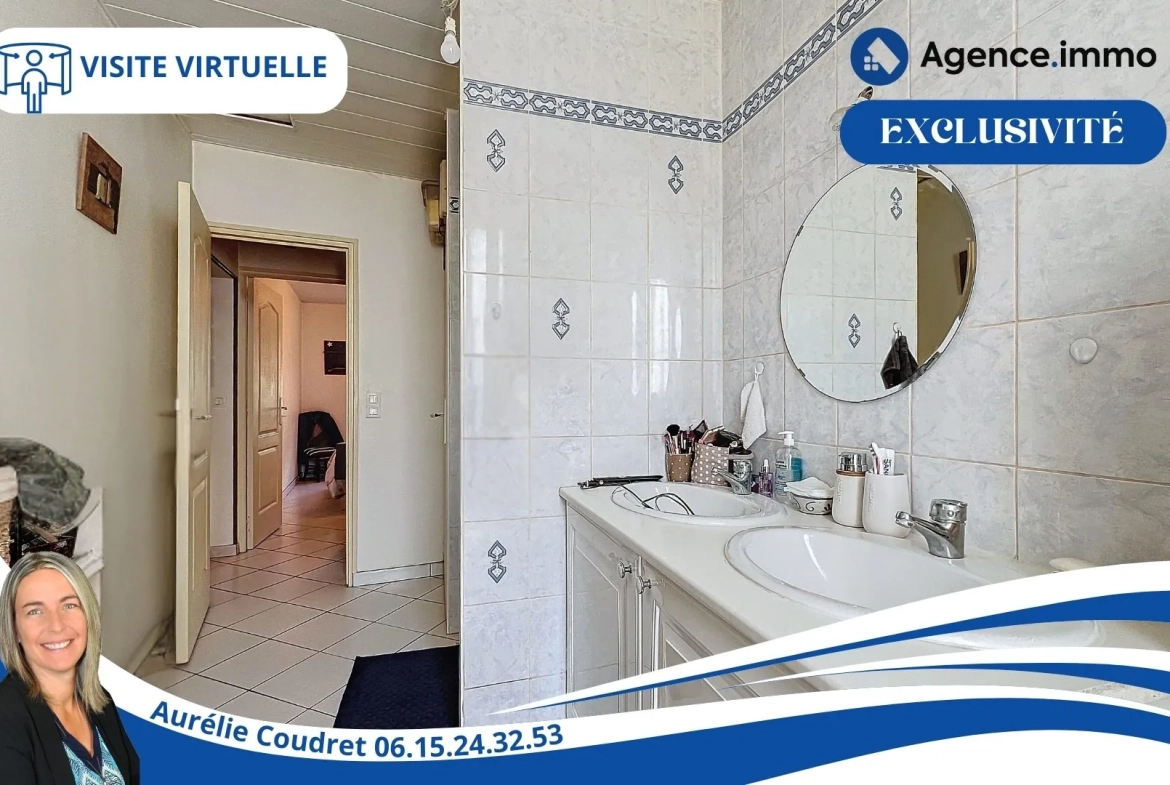 Maison en pierre apparente de 104 m² à Boisredon, jardin et garage 