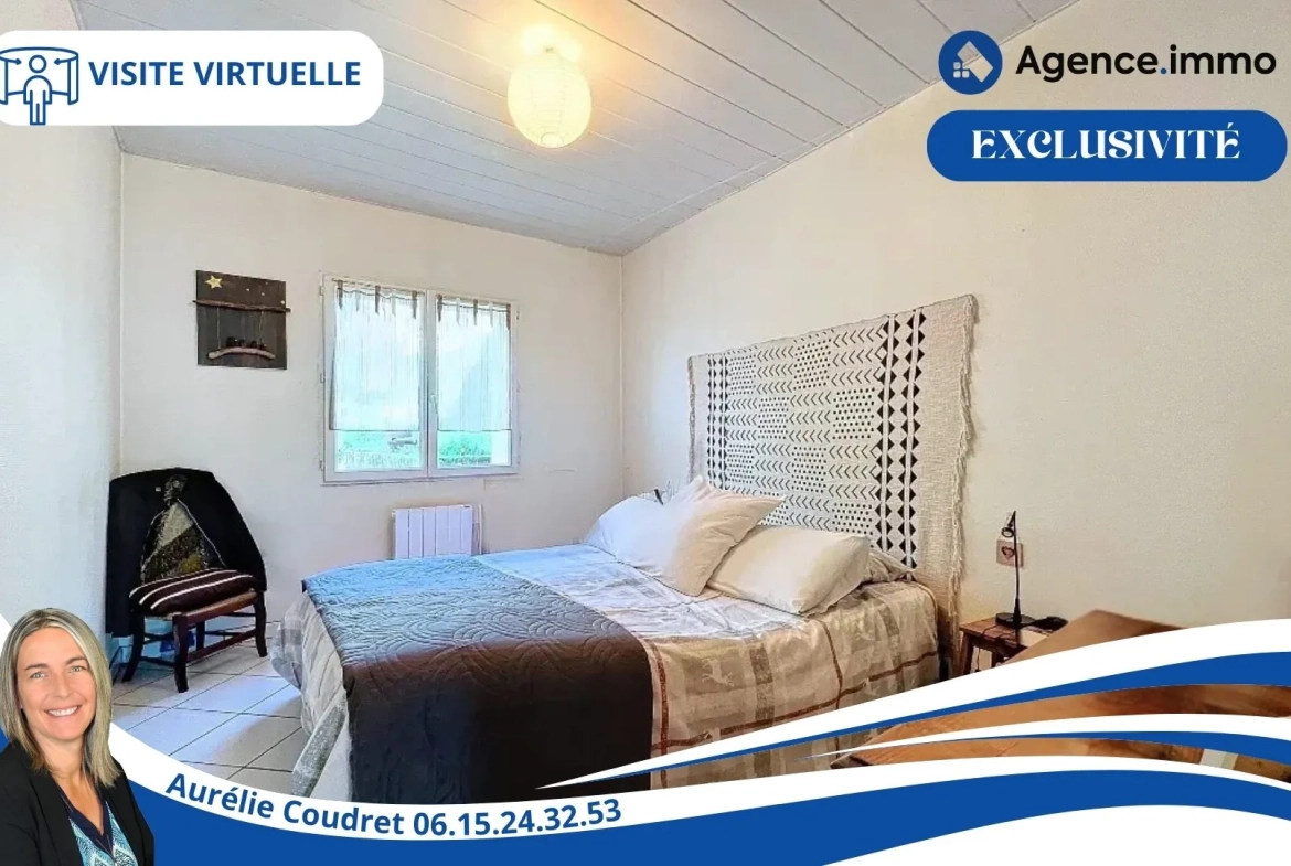 Maison en pierre apparente de 104 m² à Boisredon, jardin et garage 