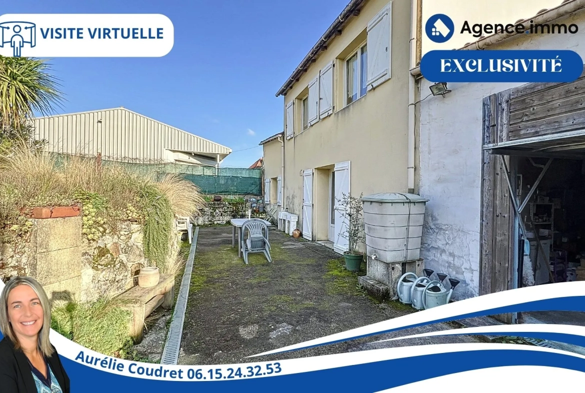 Maison en pierre apparente de 104 m² à Boisredon, jardin et garage 