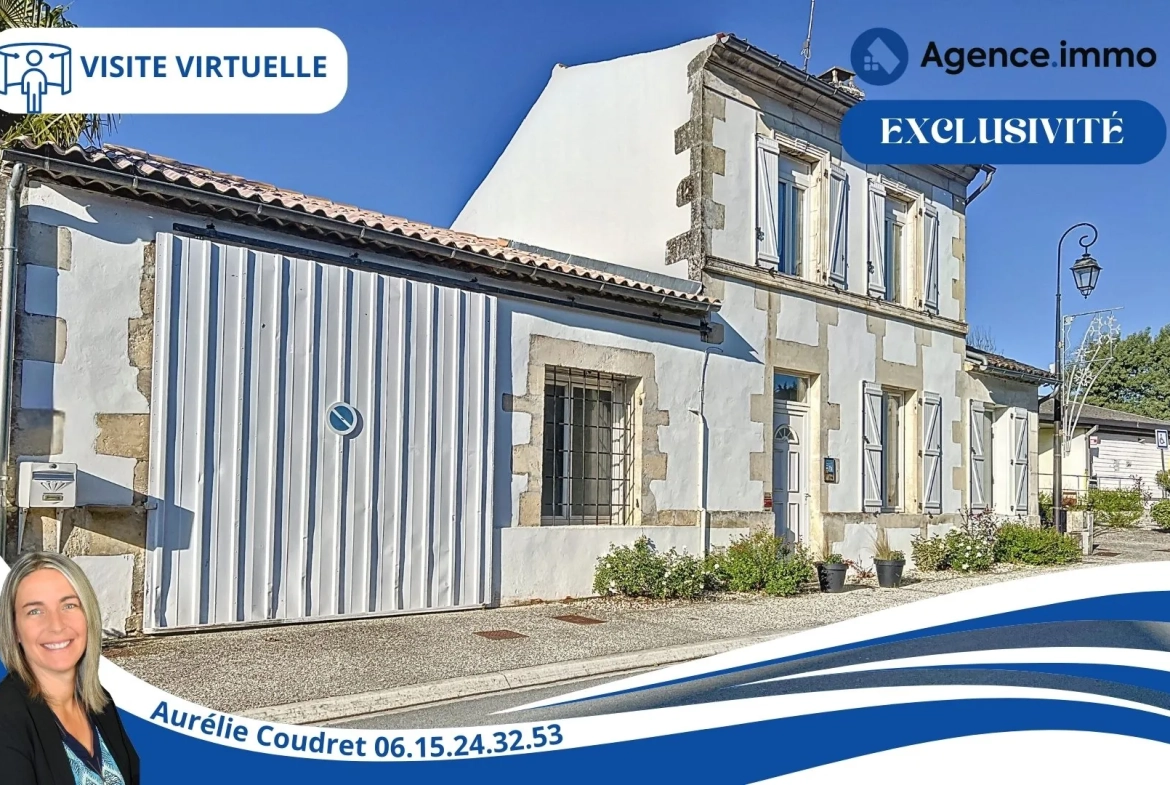 Maison en pierre apparente de 104 m² à Boisredon, jardin et garage 