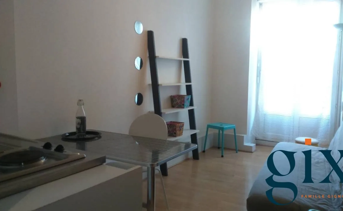 Studio meublé à vendre à Grenoble, rue St Laurent, loué, idéal investering 