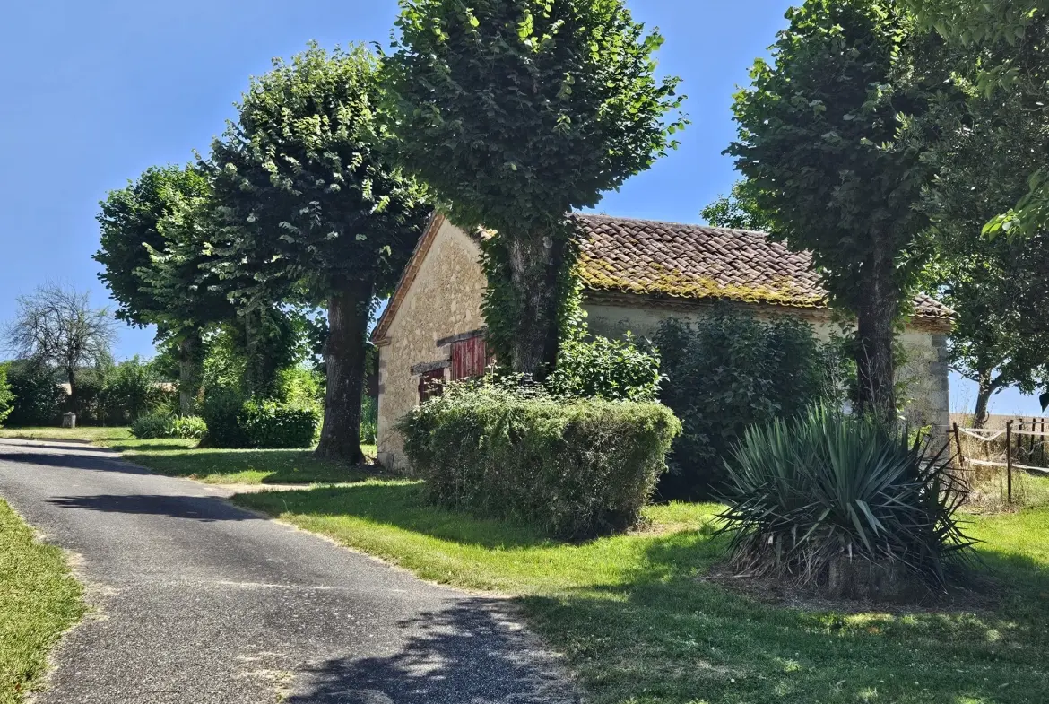 Propriété ancienne en pierre avec maison, chai et terrain à Laplume (47) 
