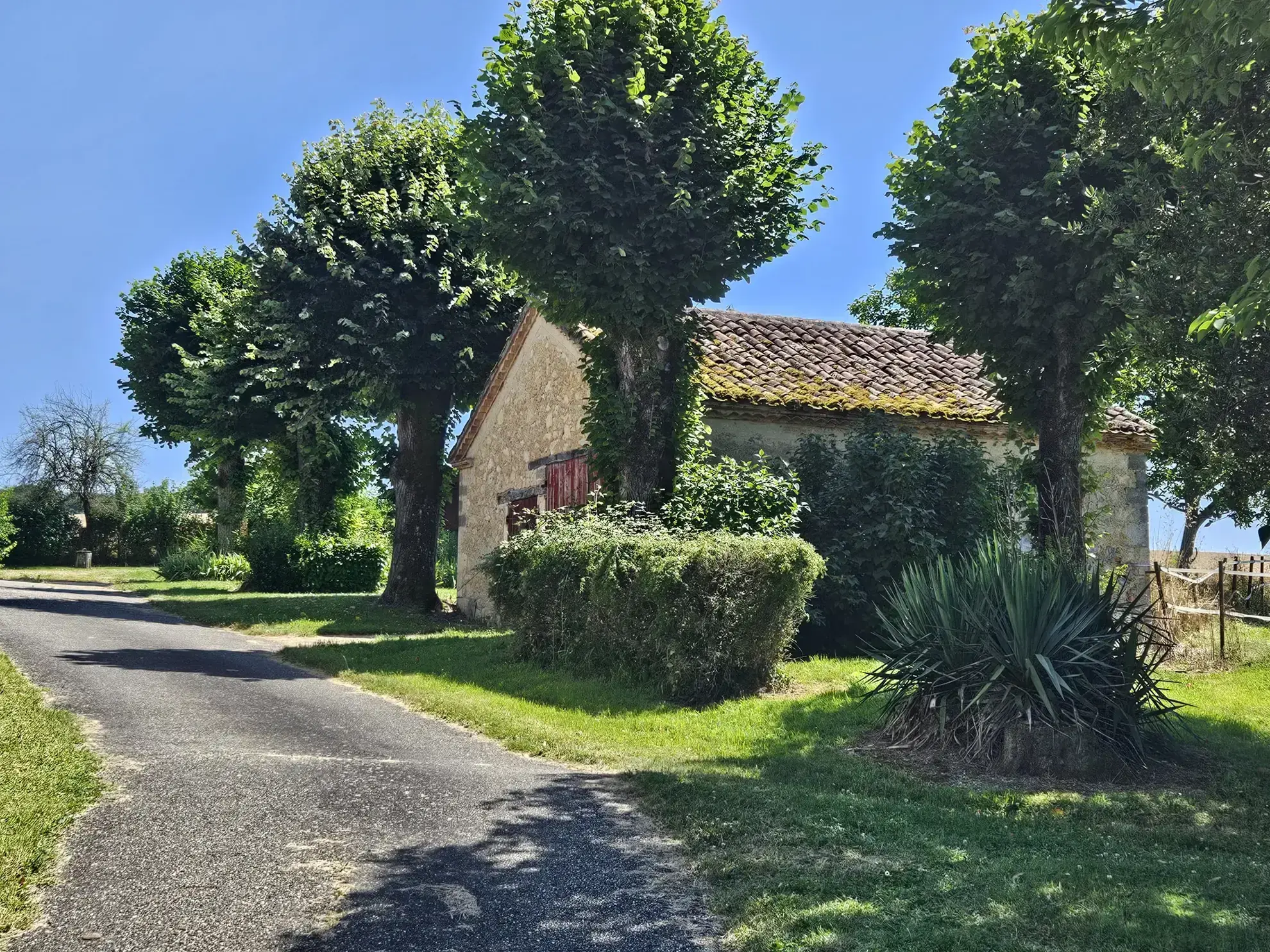 Propriété ancienne en pierre avec maison, chai et terrain à Laplume (47) 