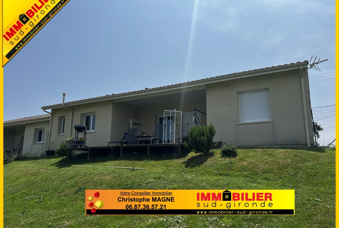 Maison contemporaine avec 3 chambres, garage et vue dégagée à Langon 