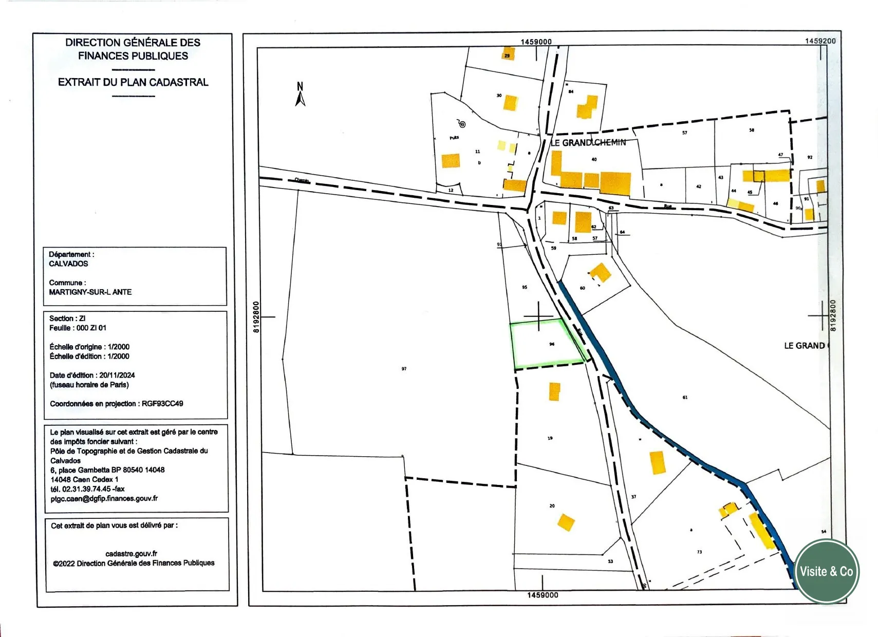 Terrain à bâtir de 1360 m² à Martigny-sur-l'Ante proche Falaise 