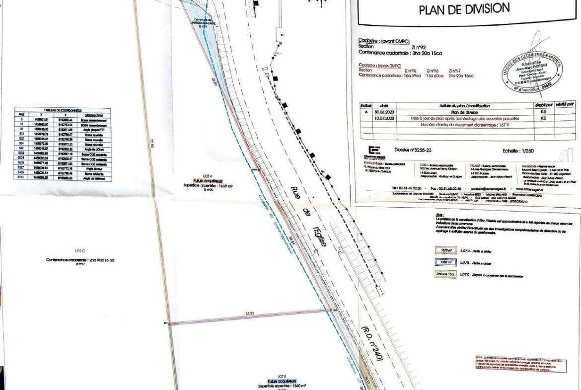 Terrain à bâtir de 1360 m² à Martigny-sur-l'Ante proche Falaise 