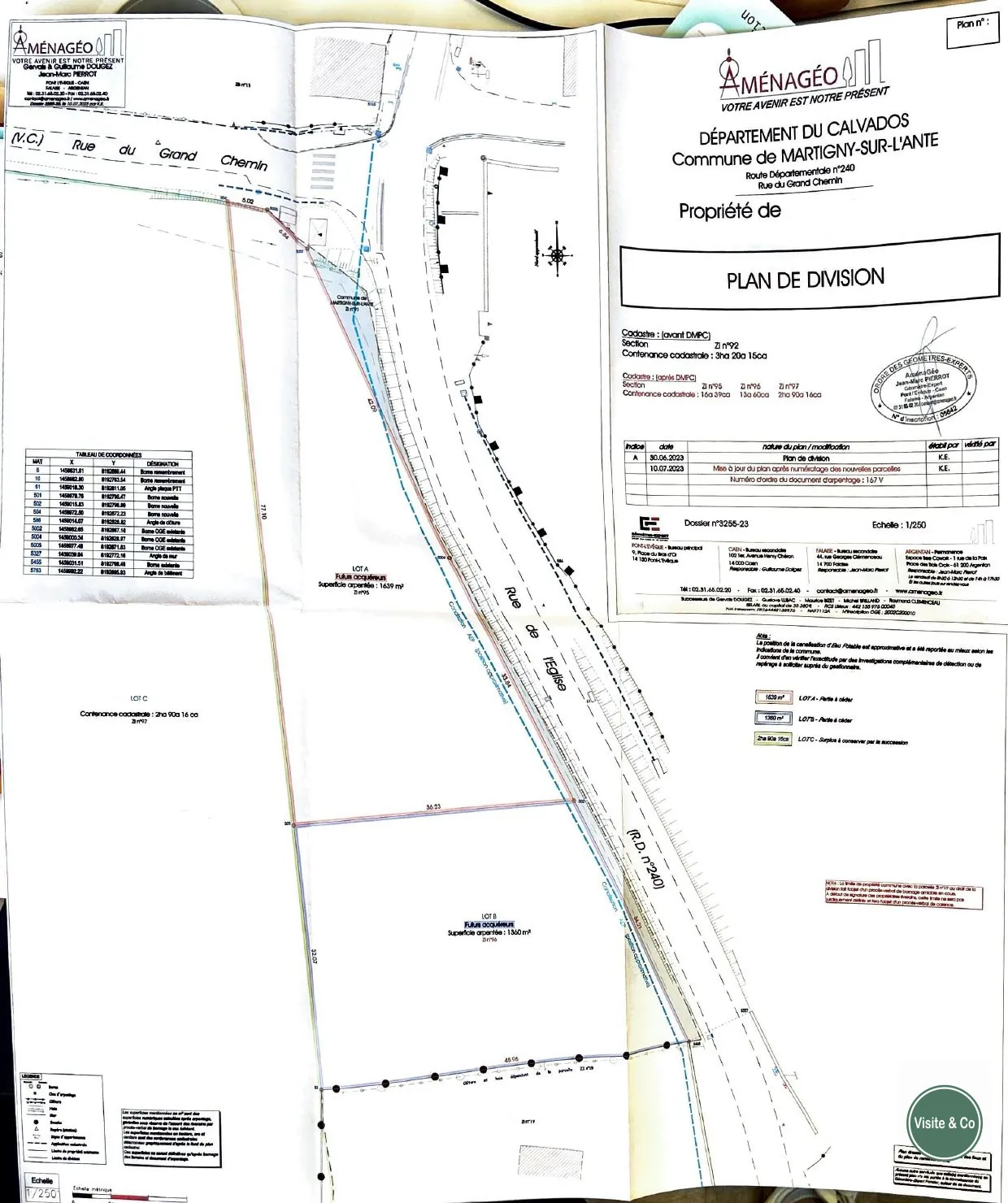 Terrain à bâtir de 1360 m² à Martigny-sur-l'Ante proche Falaise 