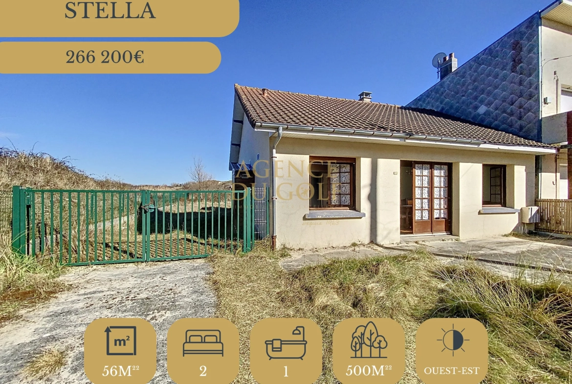 Maison à Stella-Plage avec vue sur les dunes à 100 mètres de la plage 