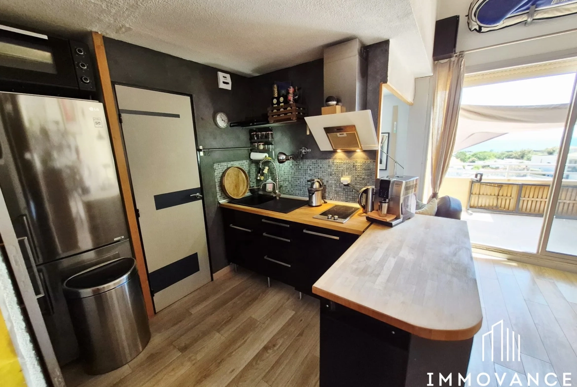 Appartement Type 2 avec Vue Mer à Frontignan Plage 