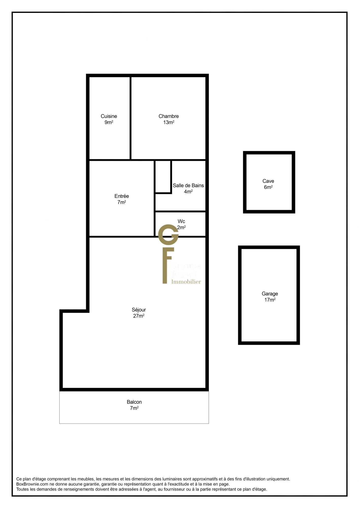 PLAN NON CONTRACTUEL Appartement 2 pièces lumineux avec balcon à Barbieux, proche Lille 