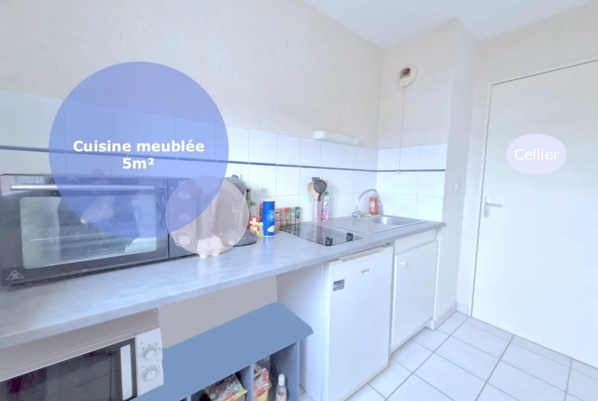 T2 à vendre à Colomiers avec balcon et parking, secteur Jacca 