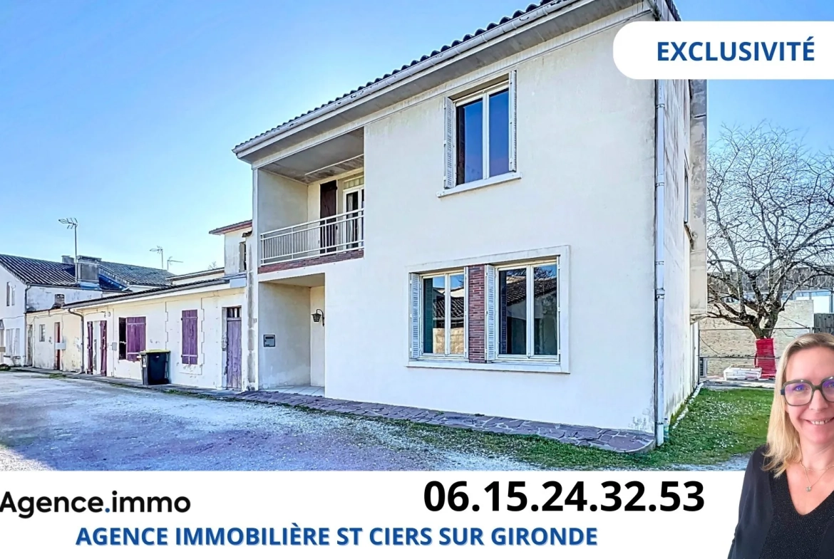 Maison 3 chambres avec dépendance et grand garage à Saint-Ciers-sur-Gironde 