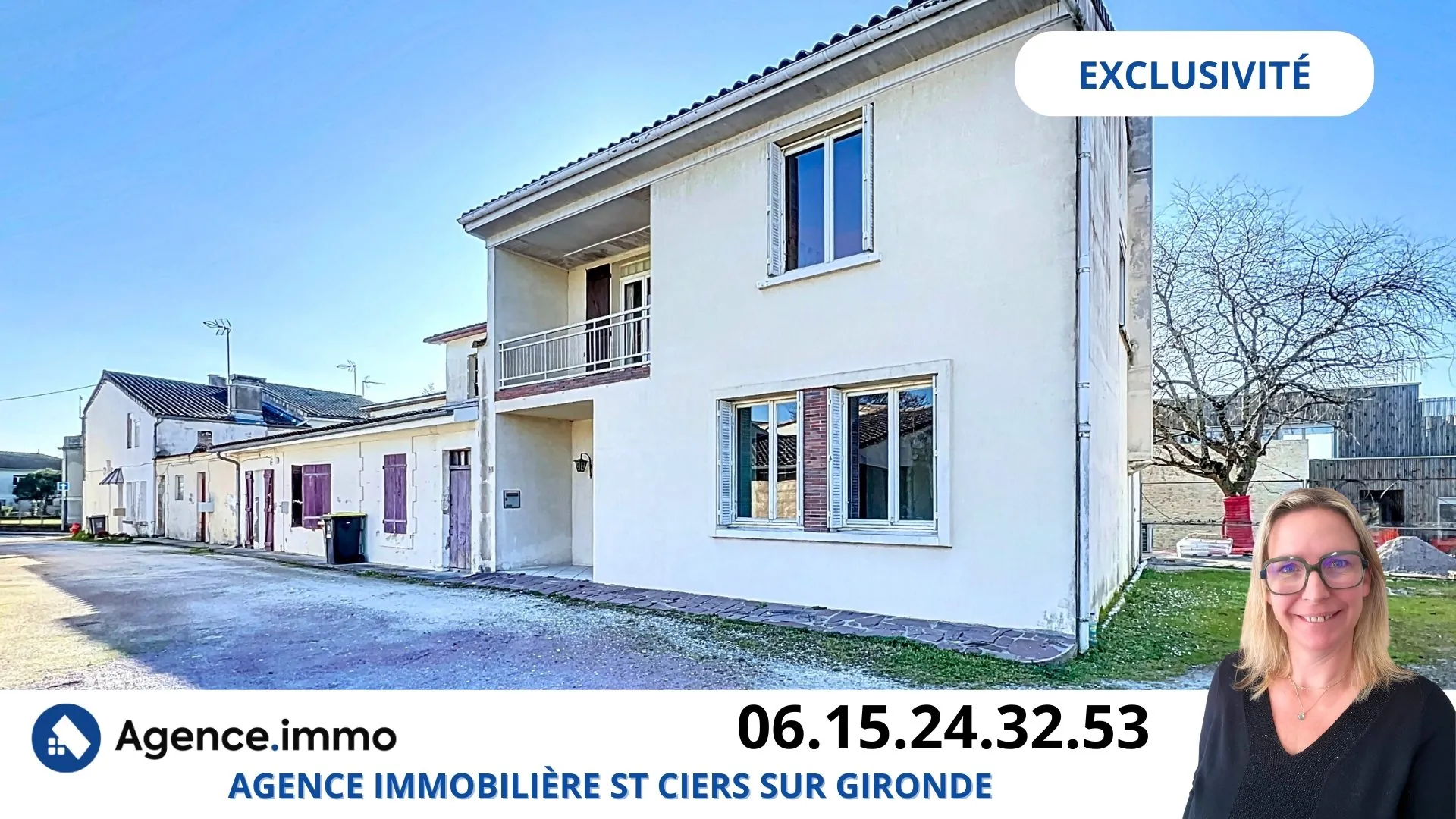 Maison 3 chambres avec dépendance et grand garage à Saint-Ciers-sur-Gironde 