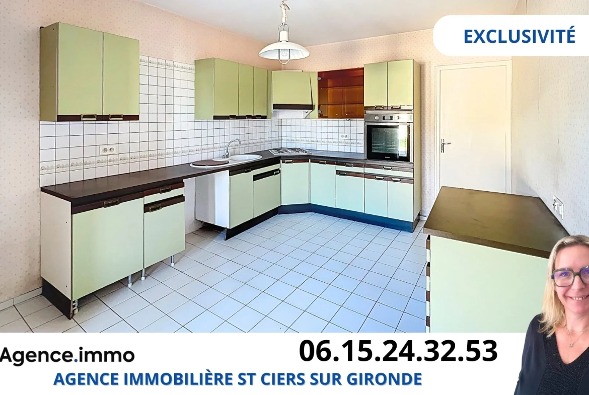 Maison 3 chambres avec dépendance et grand garage à Saint-Ciers-sur-Gironde 