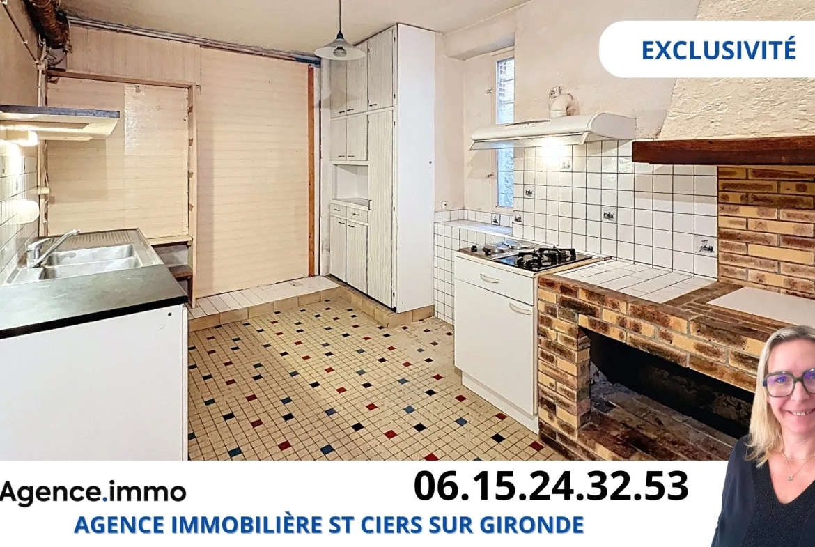 Maison 3 chambres avec dépendance et grand garage à Saint-Ciers-sur-Gironde 