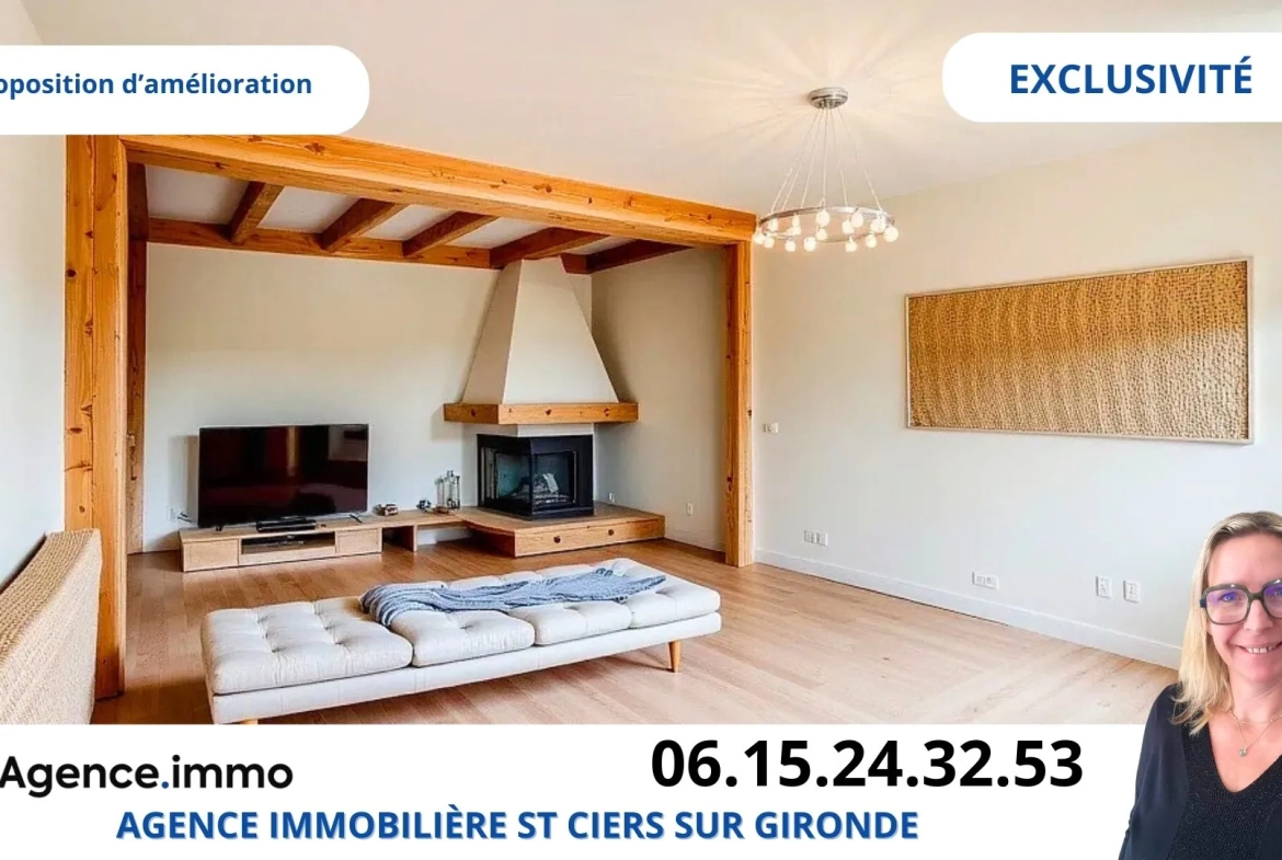 Maison 3 chambres avec dépendance et grand garage à Saint-Ciers-sur-Gironde 