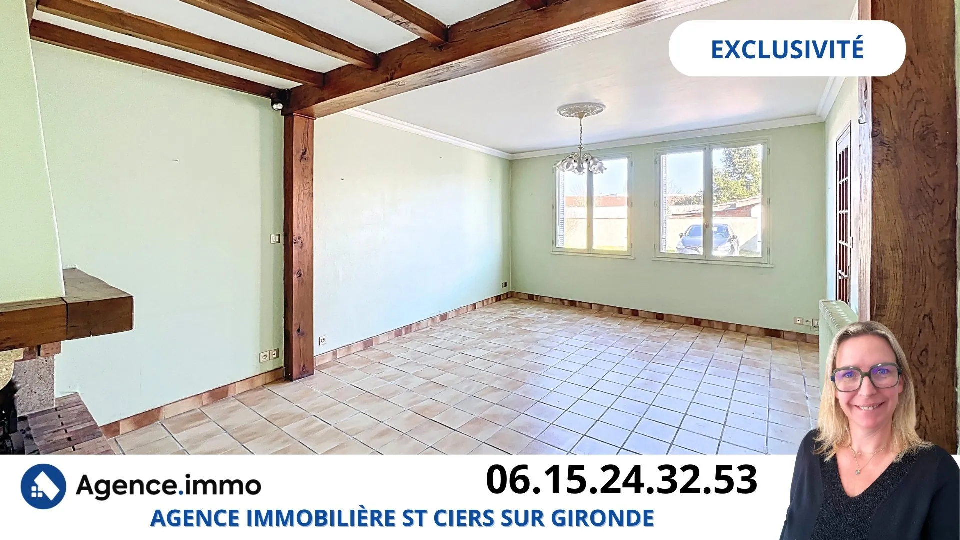 Maison 3 chambres avec dépendance et grand garage à Saint-Ciers-sur-Gironde 