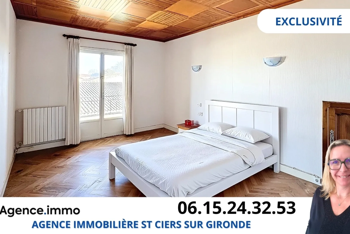 Maison 3 chambres avec dépendance et grand garage à Saint-Ciers-sur-Gironde 